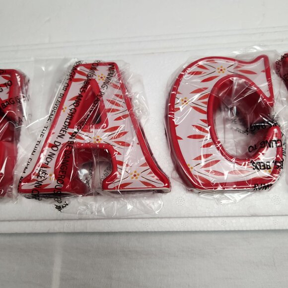 Temptations by Tara INSPIRATIONAL LETTERS word PEACE in Old World Red Pattern - Picture 14 of 15